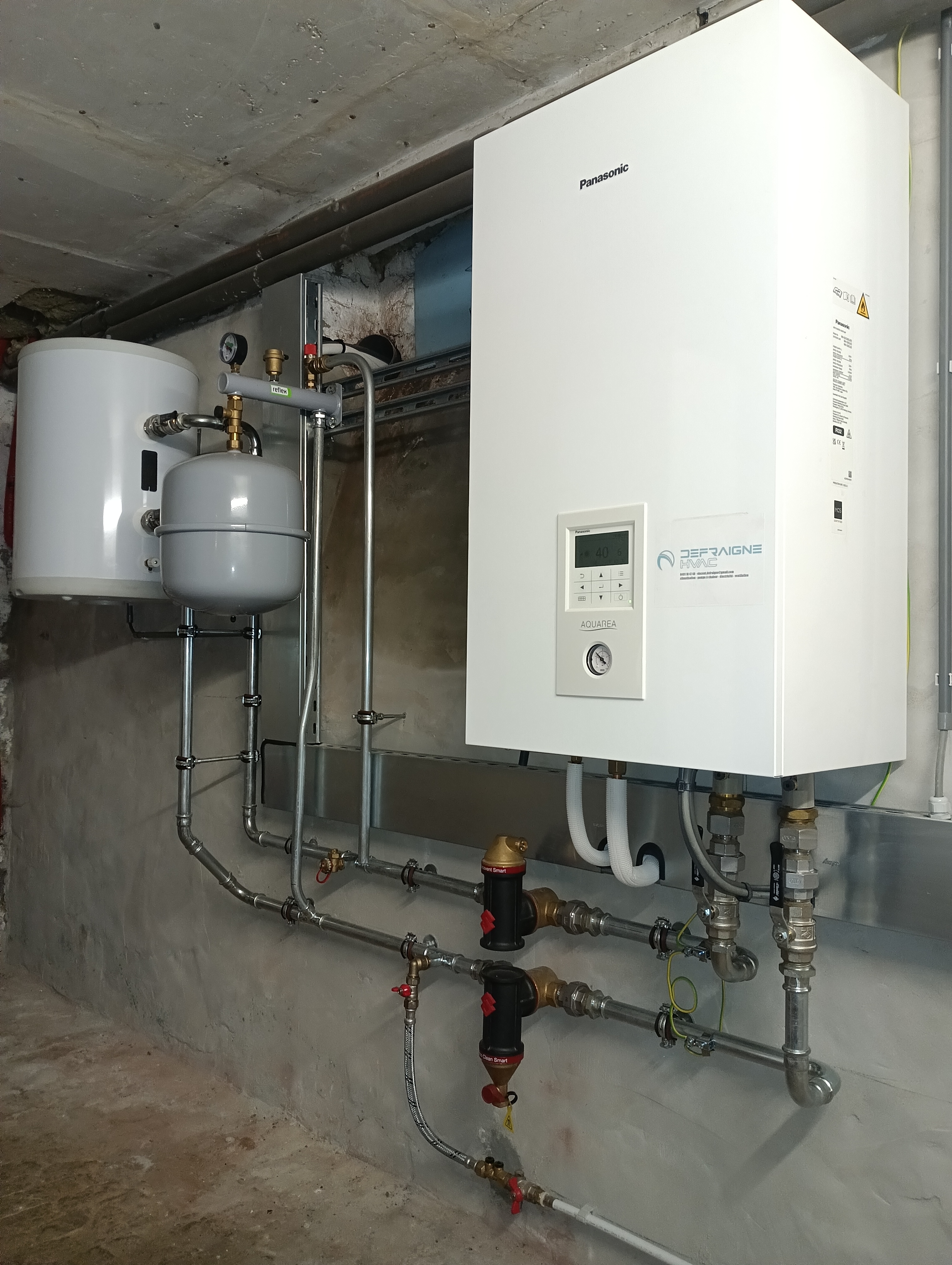 Remplacement d'une chaudière mazout par une pompe à chaleur air/eau Panasonic